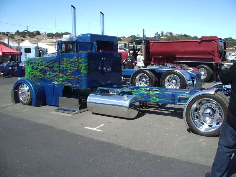 Custom Blue Semi-truck — Outdoor