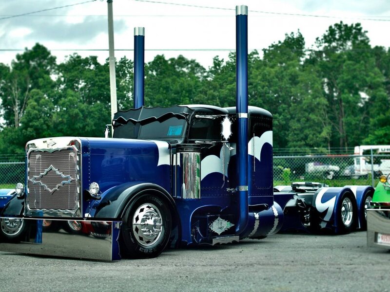 Custom Blue Semi-truck — Showcase, Afternoon