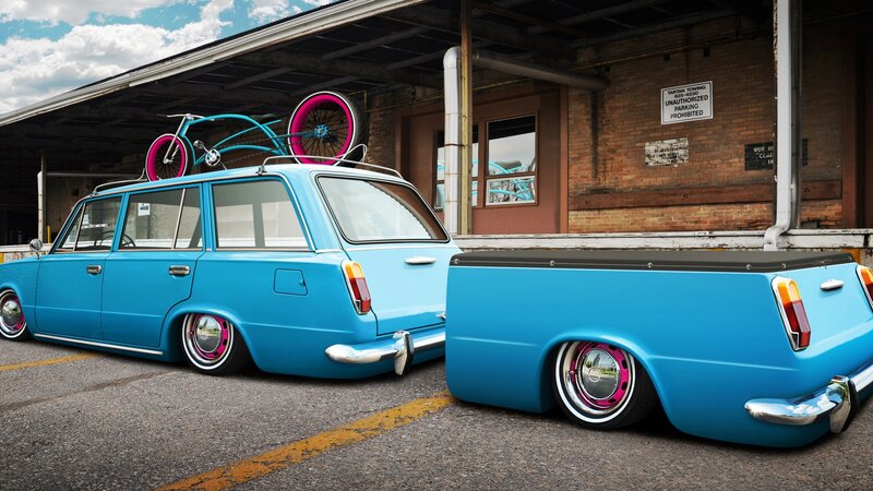 Custom Blue Station Wagon — Calm