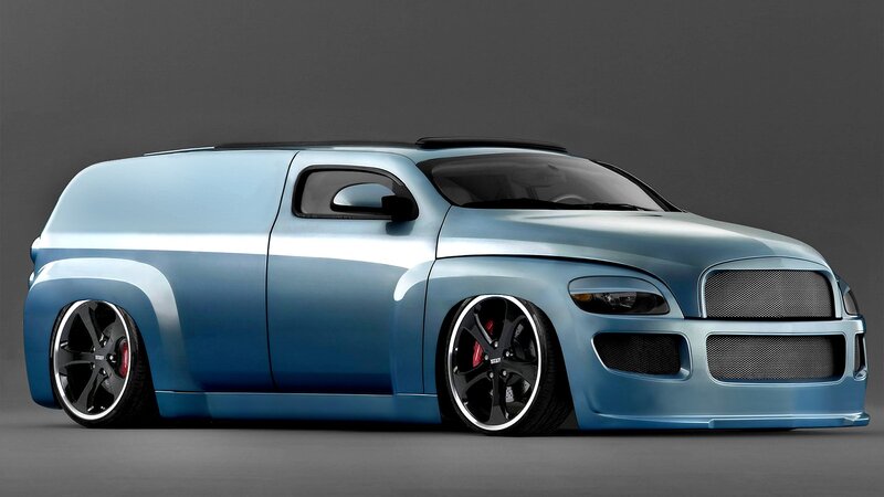custom blue van car