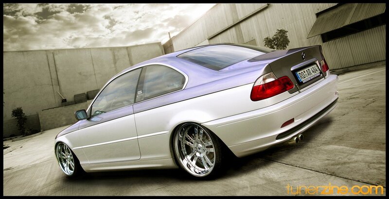 custom bmw coupe with chrome wheels