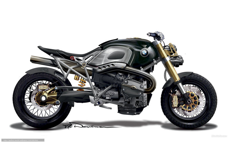 Custom BMW Motorcycle — Black, Mechanical