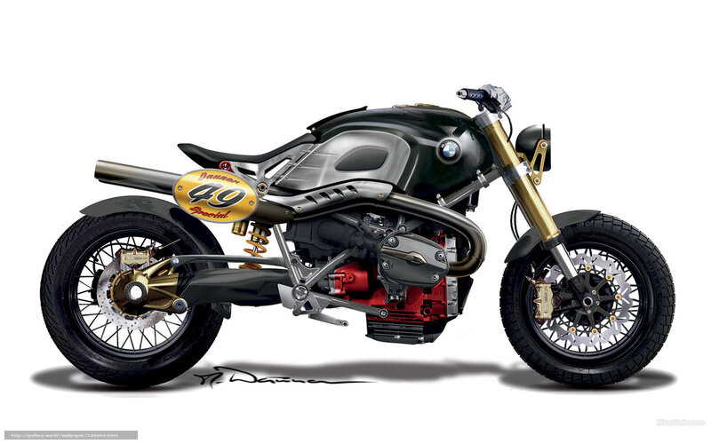 Custom BMW Motorcycle — Black, Neutral, Digital Art