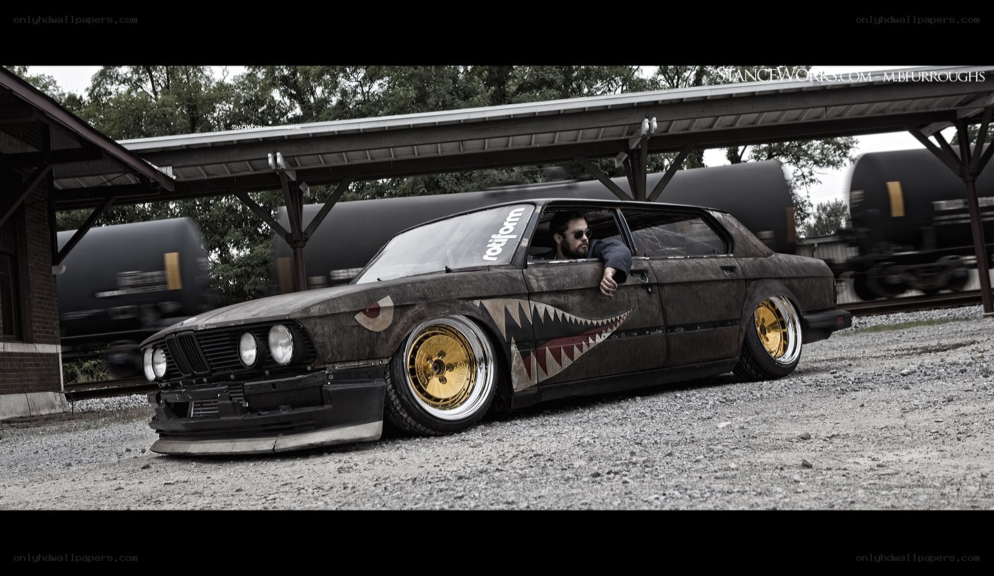 Custom BMW with shark graphics