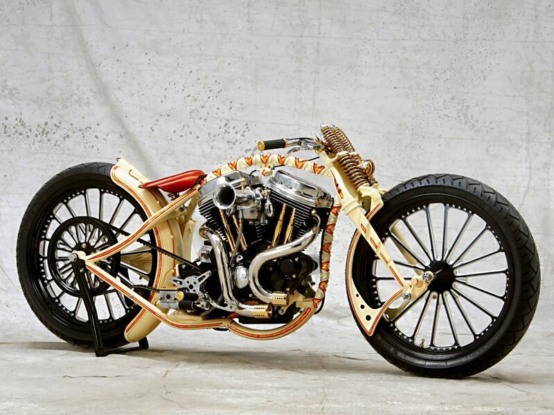 custom bone-themed motorcycle