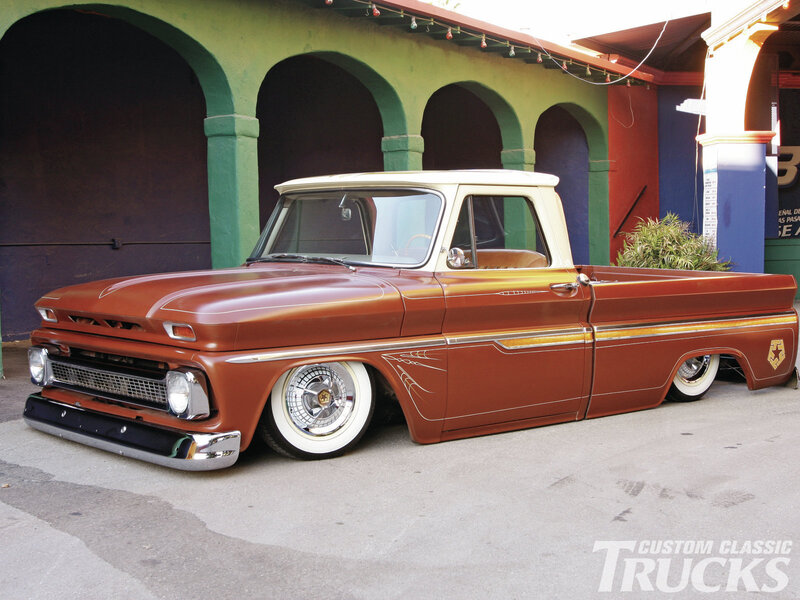 Custom Brown Pickup Truck — Calm, Afternoon