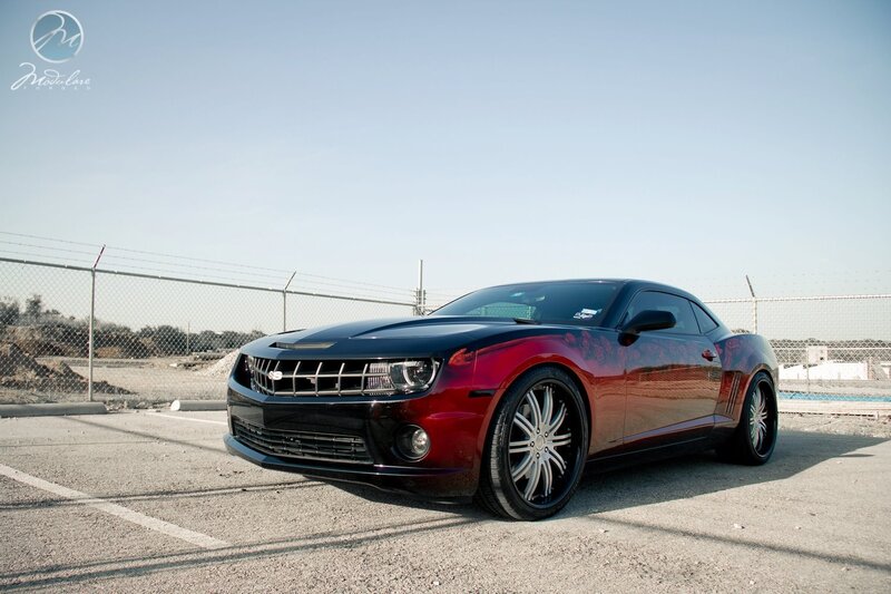Custom Camaro in parking lot