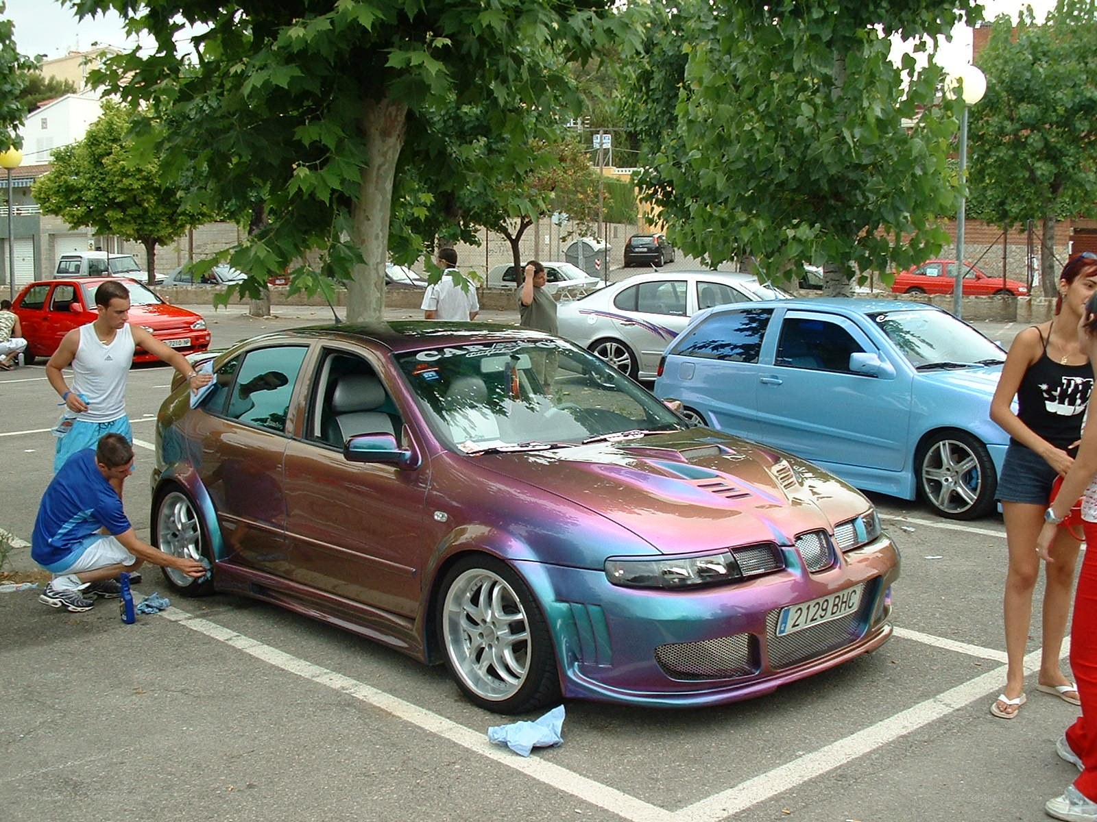 Custom car detailing at a show