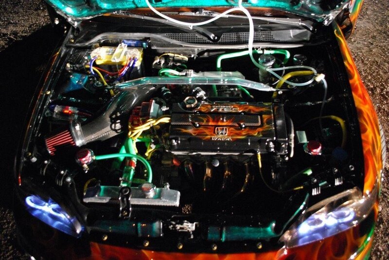 Custom Car Engine Bay — Black