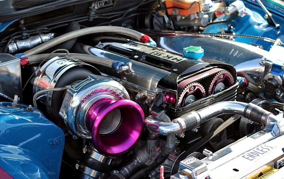 custom car engine with turbo