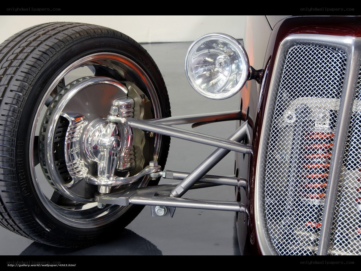 custom car front wheel and grille