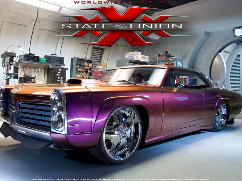 Custom car in garage