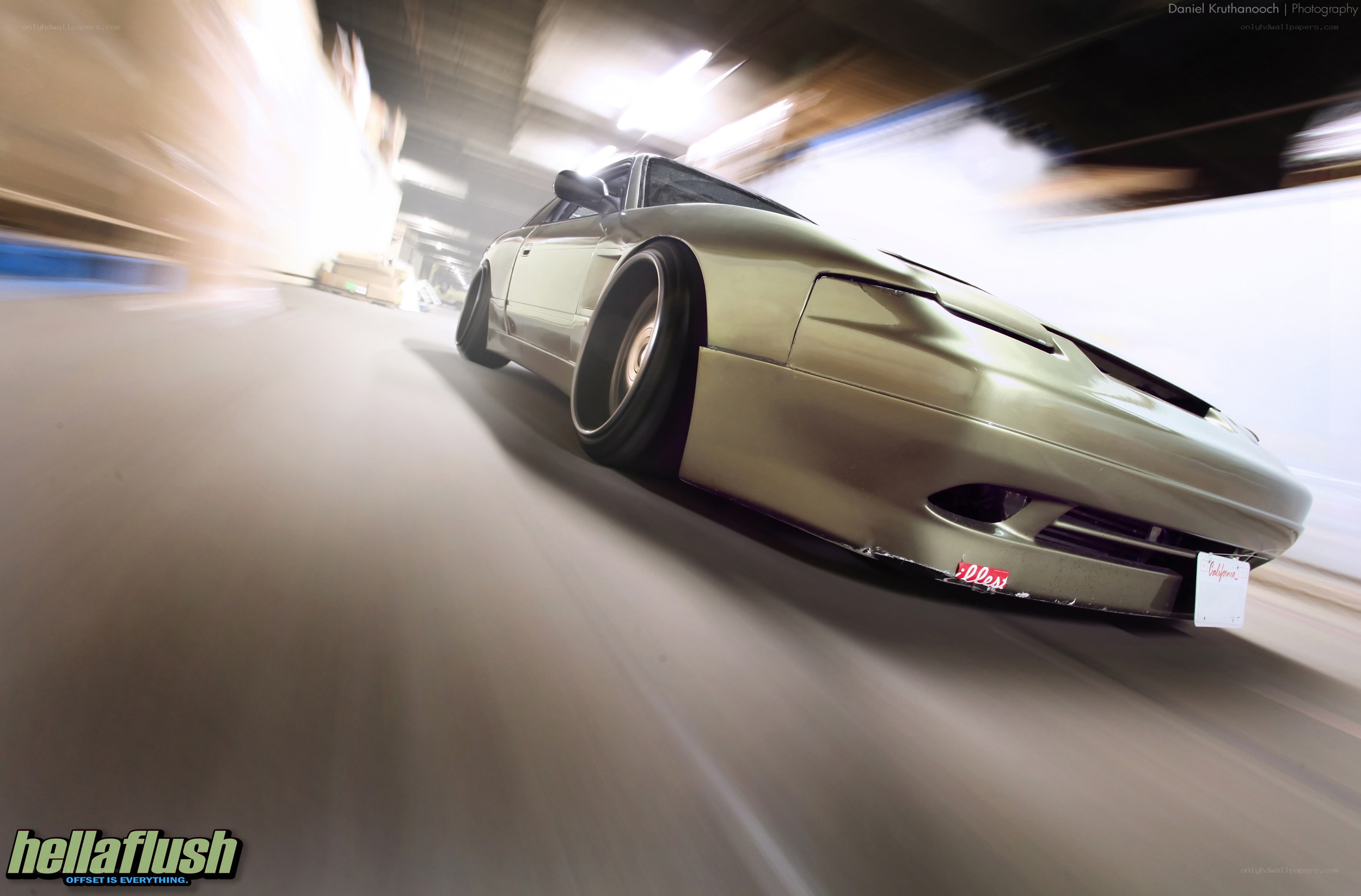 Custom car in motion
