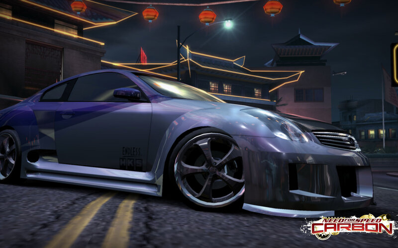 custom car in neon city