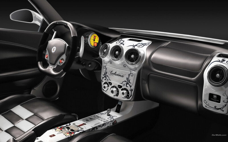 custom car interior with skull design
