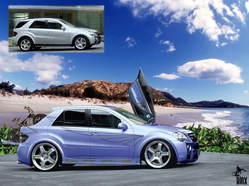 Custom car on a beach