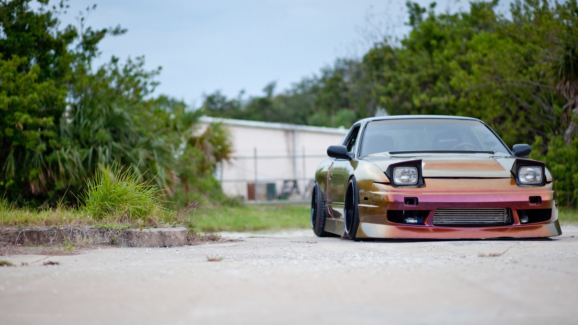 custom car on a quiet road