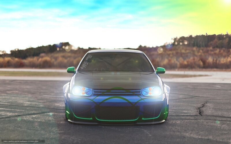 custom car on racetrack