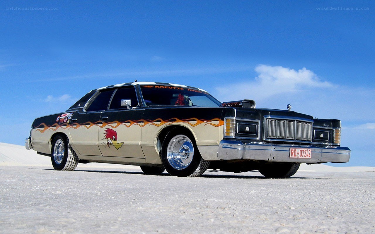 custom car on salt flat