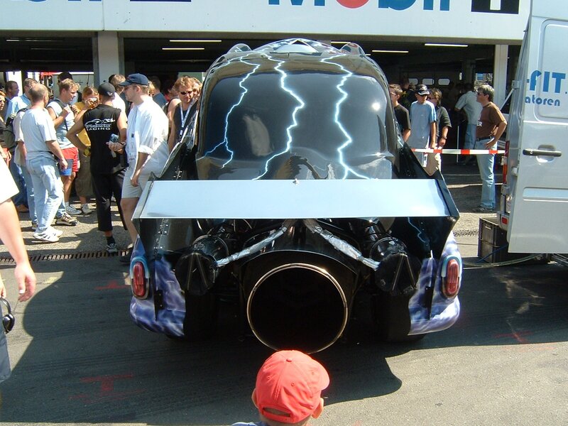 Custom car with lightning design