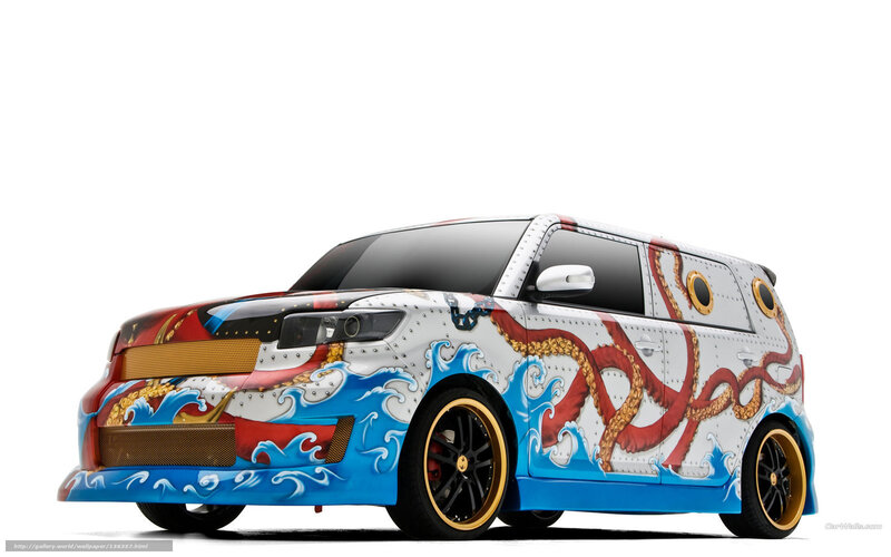 custom car with octopus design