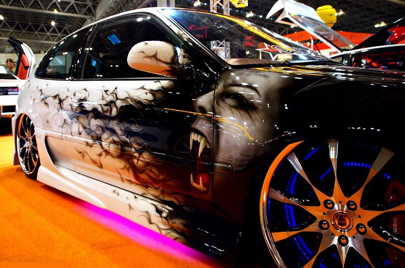 Custom Car with Vampire Design