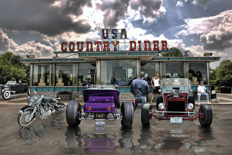 Custom Cars at Diner — Purple