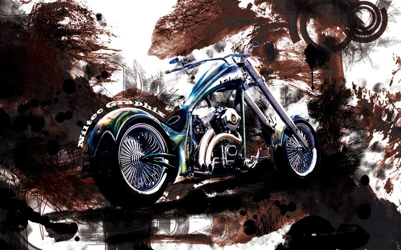Custom chopper motorcycle art