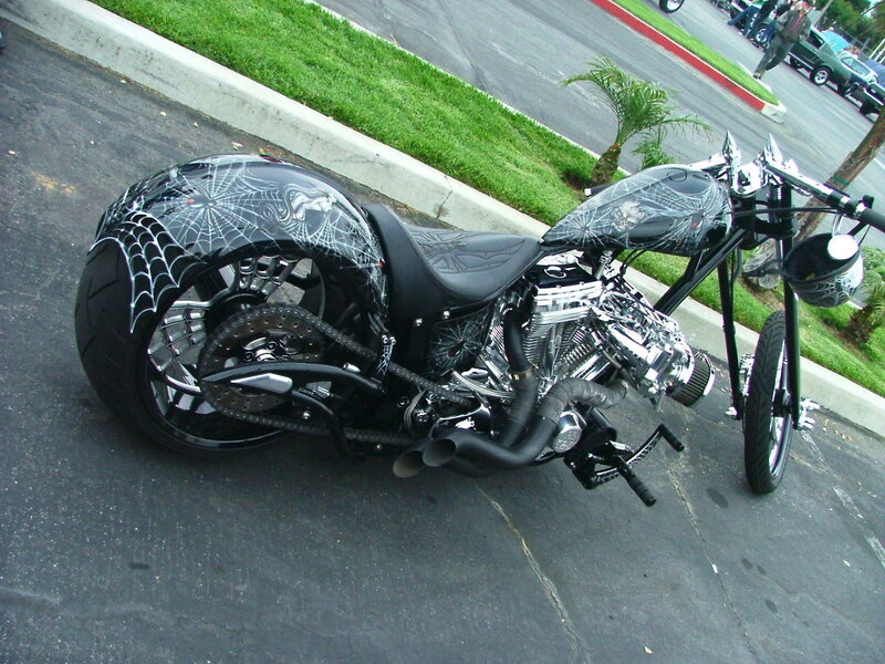 Custom Chopper Motorcycle — Black, Calm