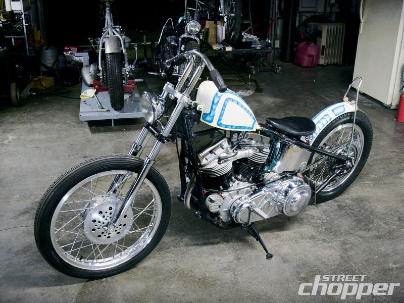 Custom Chopper Motorcycle — Black, Industrial, Photograph