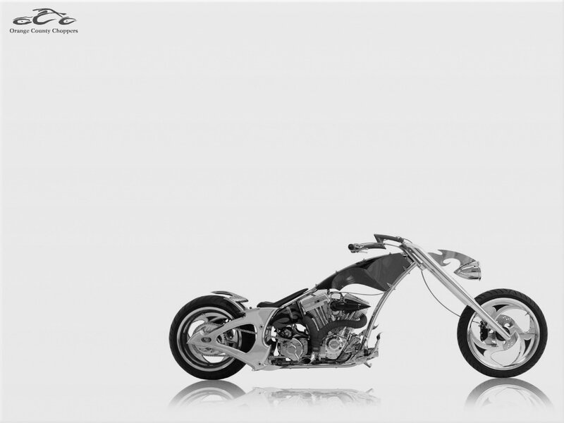 Custom Chopper Motorcycle — Black, Minimalist