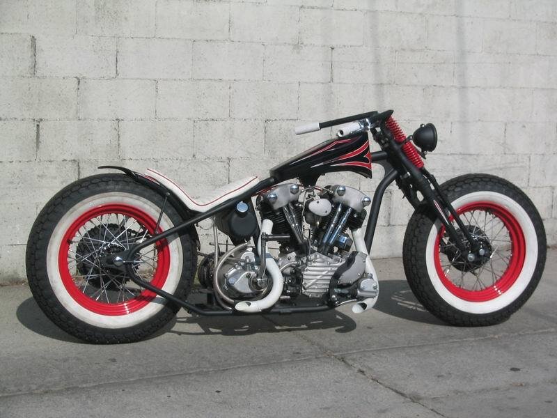 Custom Chopper Motorcycle — Black, Neutral, Afternoon