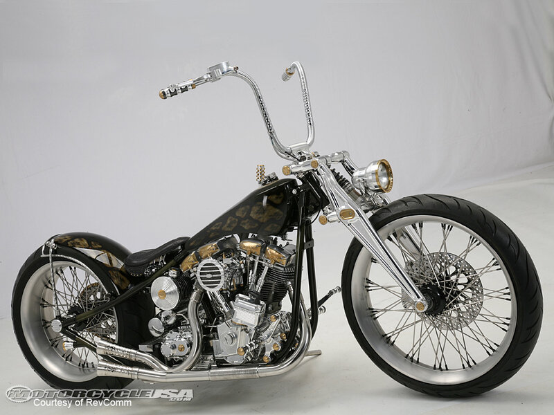 Custom Chopper Motorcycle — Black, Neutral, Photograph, Chrome Engine
