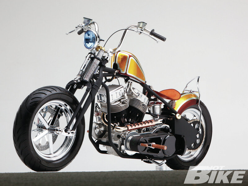 Custom Chopper Motorcycle — Black, Neutral, Photograph, Fuel Tank, Engine