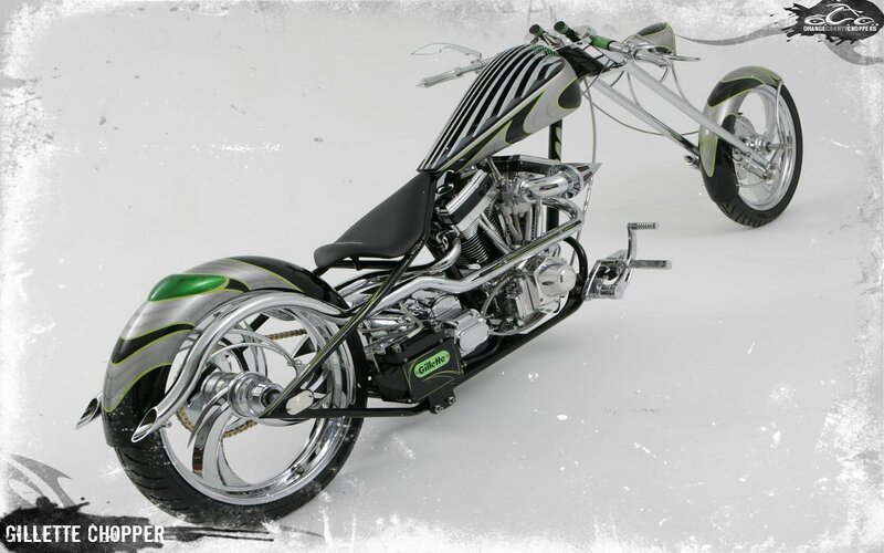 Custom Chopper Motorcycle — Black, Neutral, Photograph, Fuel Tank