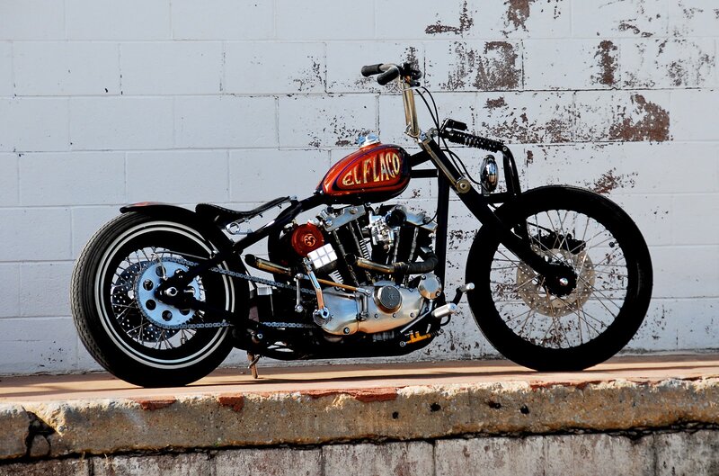 Custom Chopper Motorcycle — Black, Static, Afternoon