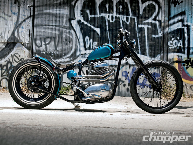 Custom Chopper Motorcycle — Black, Urban