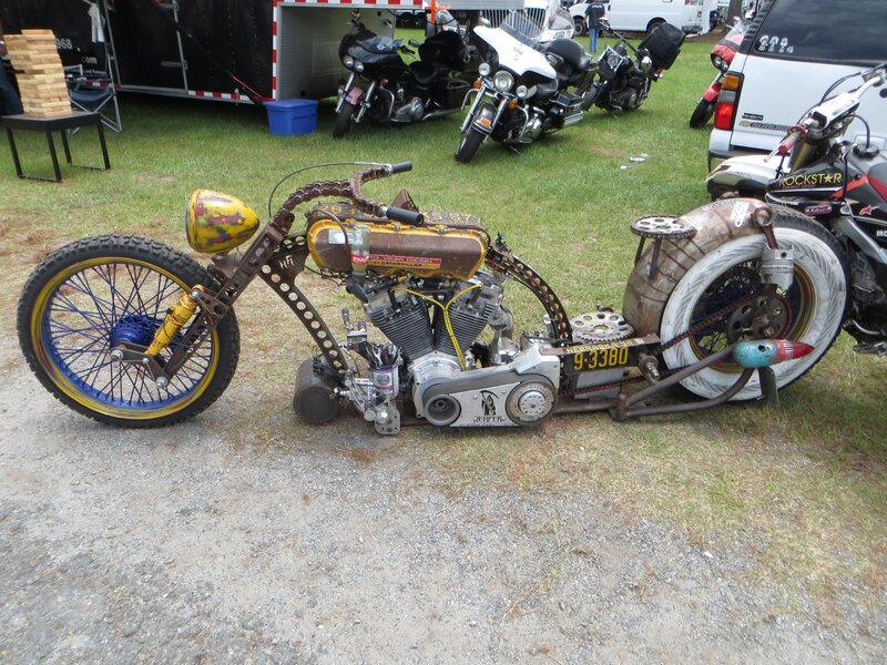 Custom Chopper Motorcycle — Brown, Outdoor