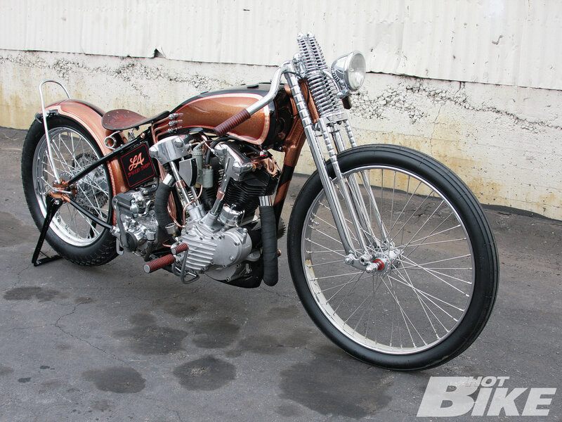 Custom Chopper Motorcycle — Copper