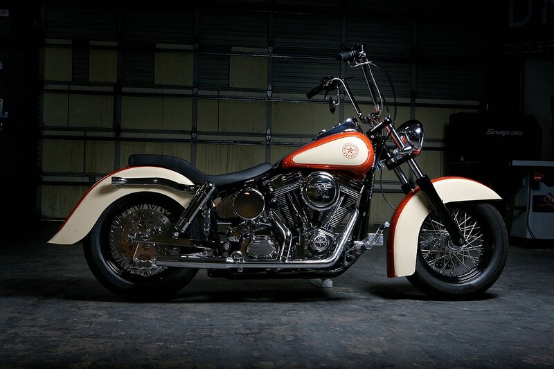 Custom Chopper Motorcycle — Cream