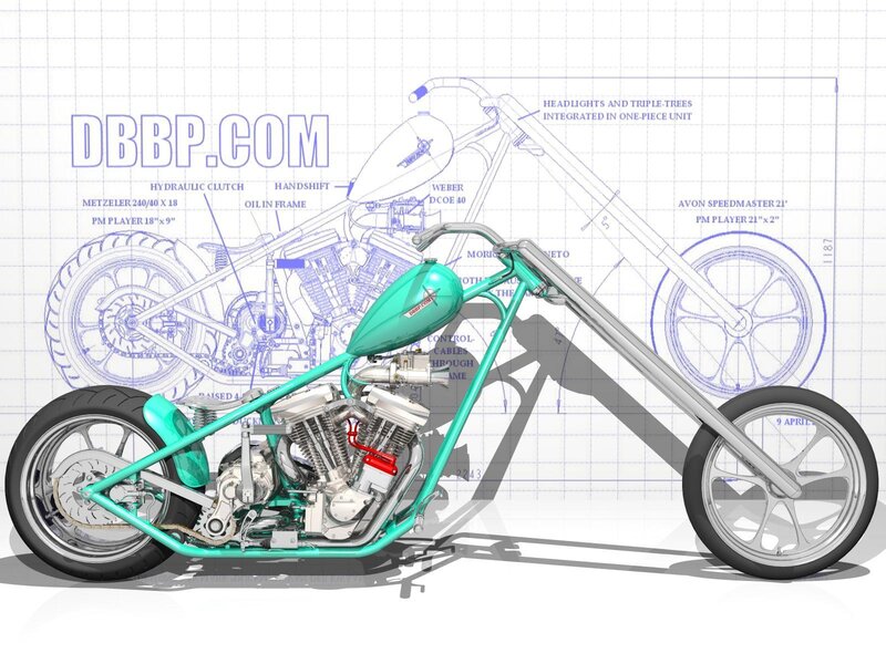 Custom chopper motorcycle design