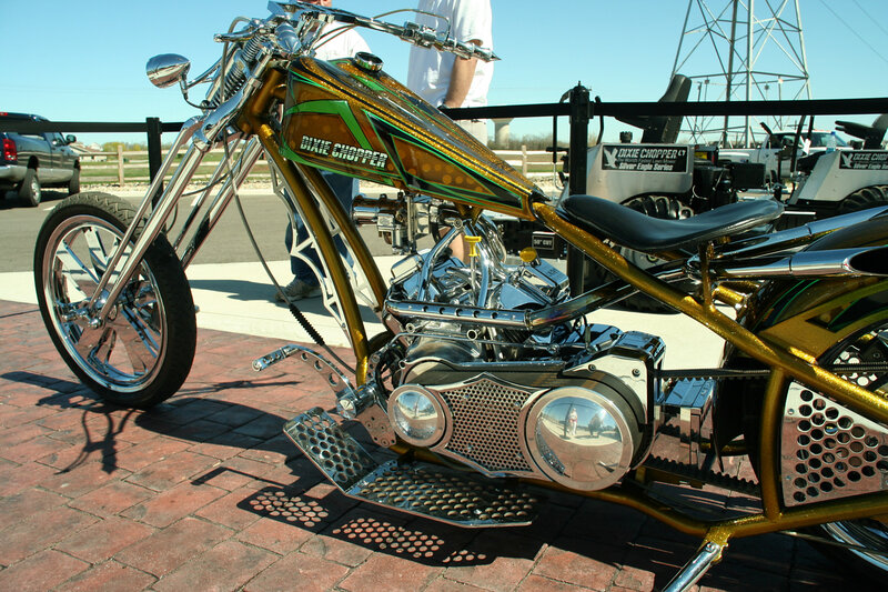 Custom Chopper Motorcycle — Gold, Bright