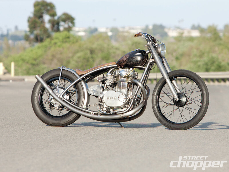 Custom Chopper Motorcycle — Gray, Calm