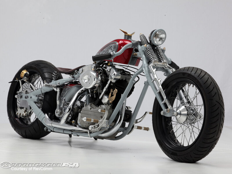 Custom Chopper Motorcycle — Gray, Neutral