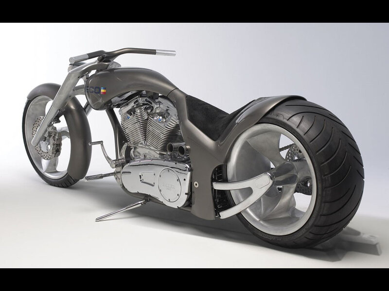 Custom Chopper Motorcycle — Gray