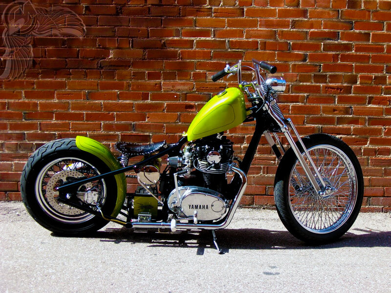 Custom Chopper Motorcycle — Green, Static