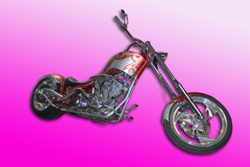 Custom Chopper Motorcycle — Pink