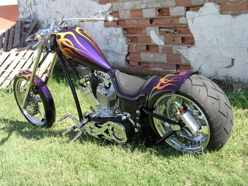 Custom Chopper Motorcycle — Purple, Calm