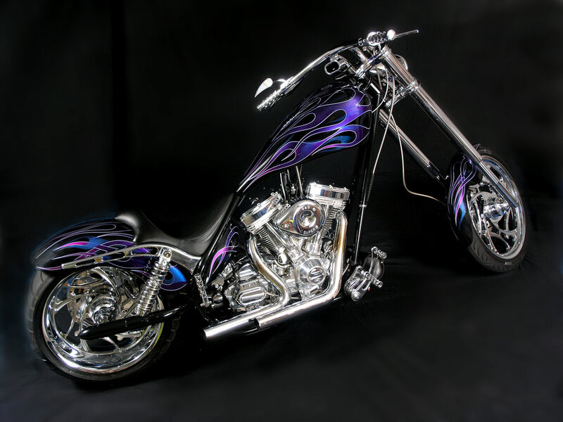 Custom Chopper Motorcycle — Purple