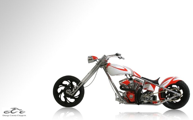 Custom Chopper Motorcycle — Red, Neutral, Photograph